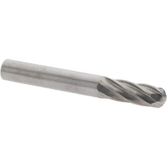Value Collection - 1/4" Cut Diam, 1/4" Shank Diam, Cylinder with Radius Head Burr - Carbide, Radius End, 3/4" LOC, 2" OAL - Apex Tool & Supply