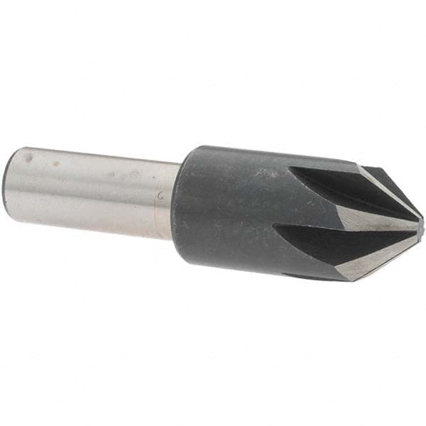 Value Collection - 3/4" Head Diam, 1/2" Shank Diam, 6 Flute 82° High Speed Steel Countersink - Apex Tool & Supply