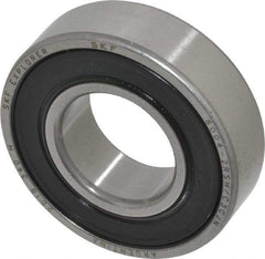 SKF - 20mm Bore Diam, 42mm OD, Double Seal Deep Groove Radial Ball Bearing - 12mm Wide, 1 Row, Round Bore, 5,000 Nm Static Capacity, 9,950 Nm Dynamic Capacity - Apex Tool & Supply