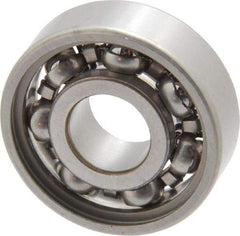 SKF - 8mm Bore Diam, 22mm OD, Open Deep Groove Radial Ball Bearing - 7mm Wide, 1 Row, Round Bore, 1,370 Nm Static Capacity, 3,450 Nm Dynamic Capacity - Apex Tool & Supply