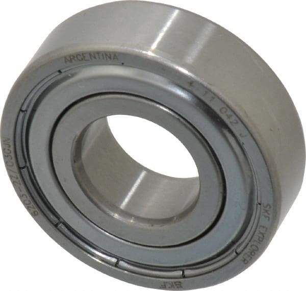 SKF - 17mm Bore Diam, 40mm OD, Double Shield Deep Groove Radial Ball Bearing - 12mm Wide, 1 Row, Round Bore, 4,750 Nm Static Capacity, 9,950 Nm Dynamic Capacity - Apex Tool & Supply