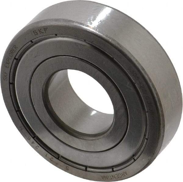 SKF - 25mm Bore Diam, 62mm OD, Double Shield Deep Groove Radial Ball Bearing - 17mm Wide, 1 Row, Round Bore, 11,600 Nm Static Capacity, 23,400 Nm Dynamic Capacity - Apex Tool & Supply