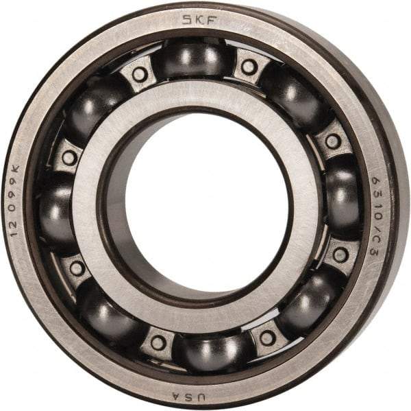 SKF - 50mm Bore Diam, 110mm OD, Open Deep Groove Radial Ball Bearing - 27mm Wide, 1 Row, Round Bore, 38,000 Nm Static Capacity, 65,000 Nm Dynamic Capacity - Apex Tool & Supply