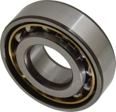 SKF - 20mm Bore Diam, 47mm OD, Open Angular Contact Radial Ball Bearing - 14mm Wide, 1 Row, Round Bore, 8,300 Lb Static Capacity, 14,000 Lb Dynamic Capacity - Apex Tool & Supply