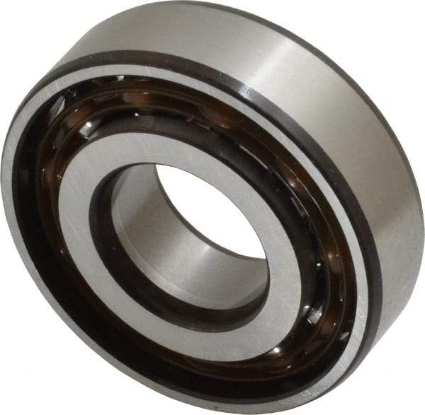 SKF - 20mm Bore Diam, 47mm OD, Open Angular Contact Radial Ball Bearing - 14mm Wide, 1 Row, Round Bore, 8,300 Lb Static Capacity, 14,000 Lb Dynamic Capacity - Apex Tool & Supply