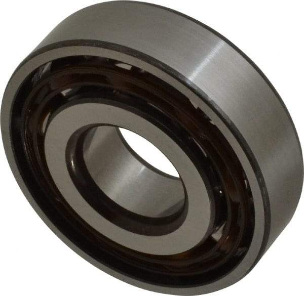 SKF - 20mm Bore Diam, 52mm OD, Open Angular Contact Radial Ball Bearing - 15mm Wide, 1 Row, Round Bore, 10,400 Lb Static Capacity, 17,400 Lb Dynamic Capacity - Apex Tool & Supply