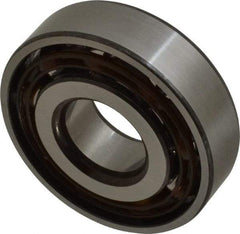 SKF - 20mm Bore Diam, 52mm OD, Open Angular Contact Radial Ball Bearing - 15mm Wide, 1 Row, Round Bore, 10,400 Lb Static Capacity, 17,400 Lb Dynamic Capacity - Apex Tool & Supply
