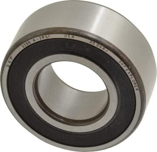 SKF - 25mm Bore Diam, 52mm OD, Double Seal Angular Contact Radial Ball Bearing - 20.6mm Wide, 2 Rows, Round Bore, 14,300 Lb Static Capacity, 20,800 Lb Dynamic Capacity - Apex Tool & Supply