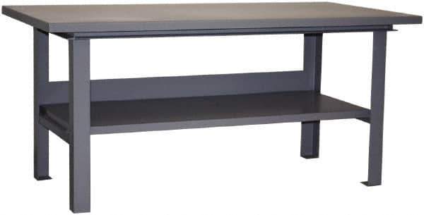 Jamco - 60 Wide x 36" Deep x 34" High, Steel Work Table - Flat Top, Fixed Legs, Gray - Apex Tool & Supply