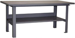 Jamco - 60 Wide x 36" Deep x 34" High, Steel Work Table - Flat Top, Fixed Legs, Gray - Apex Tool & Supply