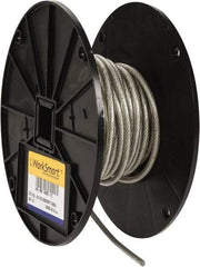 Value Collection - 3/16" x 3/32" Diam, Aircraft Cable - 920 Lb Breaking Strength, 7 x 7 Strand Core, Vinyl Coating - Apex Tool & Supply