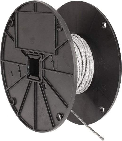 Value Collection - 1/8" x 3/32" Diam, Aircraft Cable - 920 Lb Breaking Strength, 7 x 7 Strand Core, Vinyl Coating - Apex Tool & Supply
