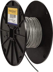 Value Collection - 1/8" x 3/32" Diam, Aircraft Cable - 920 Lb Breaking Strength, 7 x 7 Strand Core, Vinyl Coating - Apex Tool & Supply
