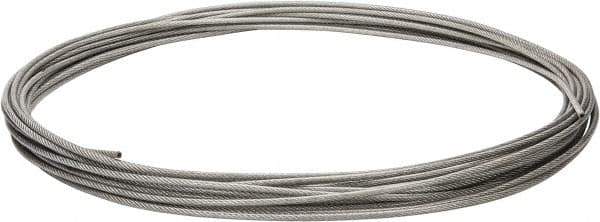 Value Collection - 1/4" x 3/16" Diam, Aircraft Cable - 4,200 Lb Breaking Strength, 7 x 19 Strand Core, Vinyl Coating - Apex Tool & Supply
