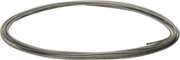 Value Collection - 1/4" x 3/16" Diam, Aircraft Cable - 4,200 Lb Breaking Strength, 7 x 19 Strand Core, Vinyl Coating - Apex Tool & Supply