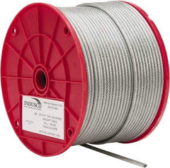 Value Collection - 3/16" x 1/8" Diam, Aircraft Cable - 2,000 Lb Breaking Strength, 7 x 19 Strand Core, Vinyl Coating - Apex Tool & Supply