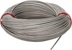 Value Collection - 1/16" Diam, Aircraft Cable - 480 Lb Breaking Strength, 7 x 7 Strand Core - Apex Tool & Supply