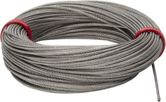 Value Collection - 1/16" Diam, Aircraft Cable - 480 Lb Breaking Strength, 7 x 7 Strand Core - Apex Tool & Supply