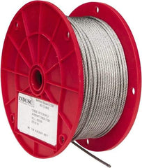 Value Collection - 1/8" Diam, Aircraft Cable - 1,760 Lb Breaking Strength, 7 x 19 Strand Core - Apex Tool & Supply