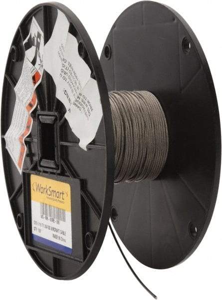 Value Collection - 1/16" Diam, Aircraft Cable - 500 Lb Breaking Strength, 1 x 19 Single Strand - Apex Tool & Supply