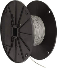 Value Collection - 1/16" x 3/64" Diam, Aircraft Cable - 270 Lb Breaking Strength, 7 x 7 Strand Core, Nylon Coating - Apex Tool & Supply