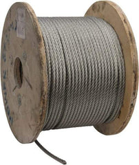 Value Collection - 5/16" Diam, Galvanized Steel Wire Rope - 9,800 Lb Breaking Strength, 7 x 19 Strand Core - Apex Tool & Supply
