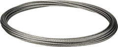 Value Collection - 5/16" Diam, Galvanized Steel Wire Rope - 9,800 Lb Breaking Strength, 7 x 19 Strand Core - Apex Tool & Supply