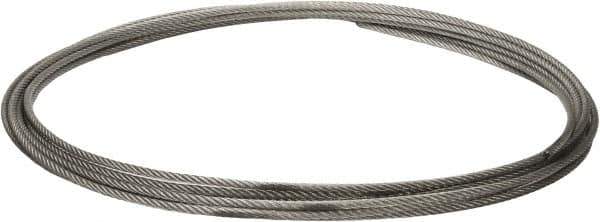 Value Collection - 5/16" Diam, Galvanized Steel Wire Rope - 9,800 Lb Breaking Strength, 7 x 19 Strand Core - Apex Tool & Supply