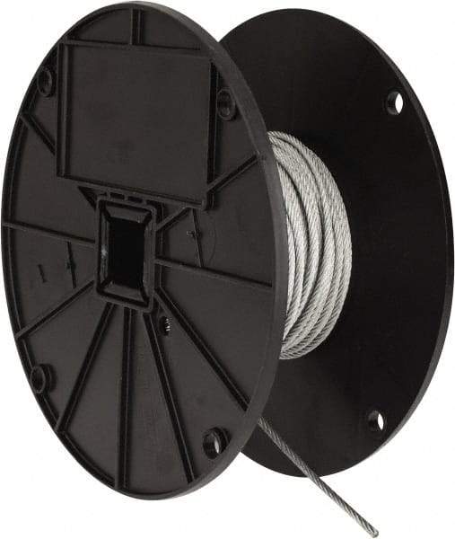 Value Collection - 1/8" Diam, Galvanized Steel Wire Rope - 2,000 Lb Breaking Strength, 7 x 19 Strand Core - Apex Tool & Supply