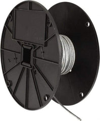 Value Collection - 1/8" Diam, Galvanized Steel Wire Rope - 2,000 Lb Breaking Strength, 7 x 19 Strand Core - Apex Tool & Supply