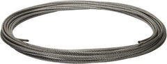 Value Collection - 1/4" Diam, Galvanized Steel Wire Rope - 7,000 Lb Breaking Strength, 7 x 19 Strand Core - Apex Tool & Supply