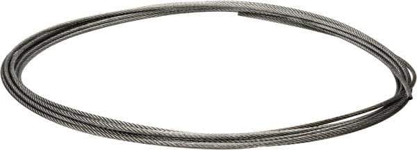 Value Collection - 1/4" Diam, Galvanized Steel Wire Rope - 7,000 Lb Breaking Strength, 7 x 19 Strand Core - Apex Tool & Supply