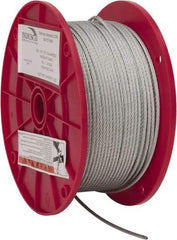 Value Collection - 1/8" Diam, Aircraft Cable - 1,700 Lb Breaking Strength, 7 x 7 Strand Core - Apex Tool & Supply
