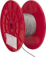 Value Collection - 1/16" Diam, Aircraft Cable - 480 Lb Breaking Strength, 7 x 7 Strand Core - Apex Tool & Supply