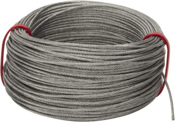 Value Collection - 1/16" Diam, Aircraft Cable - 480 Lb Breaking Strength, 7 x 7 Strand Core - Apex Tool & Supply