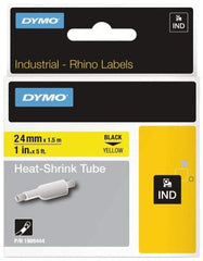 Dymo - 1" Wide x 60" Long, Yellow Heat Shrinkable Polyolefin Label Printer Cartridge - For RHINO 6000, 6500 - Apex Tool & Supply