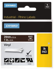 Dymo - 1" Wide x 216" Long, Brown Vinyl Label Printer Cartridge - For RHINO 6000, 6500 - Apex Tool & Supply