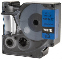 Dymo - 3/4" Wide x 216" Long, Blue Vinyl Label Printer Cartridge - For RHINO 4200, 5200, 6000, 6500 - Apex Tool & Supply