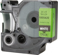 Dymo - 3/4" Wide x 216" Long, Green Vinyl Label Printer Cartridge - For RHINO 4200, 5200, 6000, 6500 - Apex Tool & Supply
