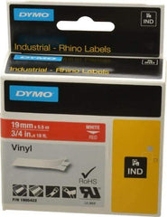 Dymo - 3/4" Wide x 216" Long, Red Vinyl Label Printer Cartridge - For RHINO 4200, 5200, 6000, 6500 - Apex Tool & Supply