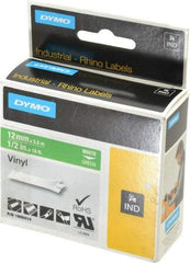Dymo - 5" Wide x 216" Long, Green Vinyl Label Printer Cartridge - For RHINO 1000, 3000, 4200, 5000, 5200,6000, 6500 - Apex Tool & Supply