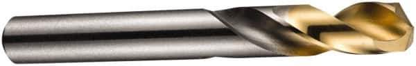 DORMER - 1.7mm 135° Spiral Flute High Speed Steel Screw Machine Drill Bit - Bright Finish, Right Hand Cut, 10mm Flute Length, 34mm OAL, Split Point, Straight Shank - Apex Tool & Supply