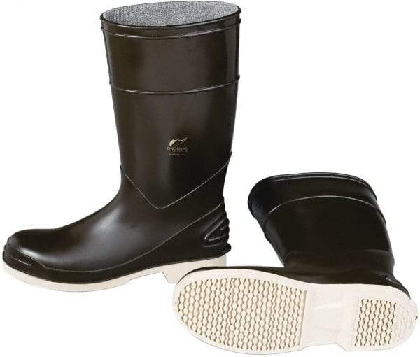 Dunlop Protective Footwear - Men's Size 6 Medium Width Plain Knee Boot - Brown, PVC Upper, 15" High, Chemical Resistant - Apex Tool & Supply
