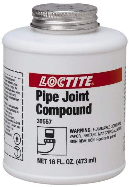 Loctite - 16 Fluid Ounce Brush Top Can, Medium Strength Brown Chemical Pipe Thread Sealant - Series 5117 - Apex Tool & Supply