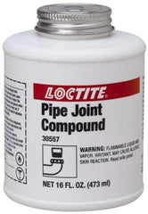 Loctite - 16 Fluid Ounce Brush Top Can, Medium Strength Brown Chemical Pipe Thread Sealant - Series 5117 - Apex Tool & Supply