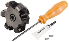 Kennametal - 6 Inserts, 3.017" Cutter Diam, 0.065" Max Depth of Cut, Indexable High-Feed Face Mill - 3/4" Arbor Hole Diam, 1.575" High, KSHR Toolholder, HNGJ 0905.. Inserts, Series Dodeka Mini High-Feed - Apex Tool & Supply