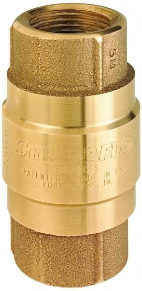 Strataflo - 3" Brass Check Valve - Inline, MNPT x MNPT, 200 WOG - Apex Tool & Supply