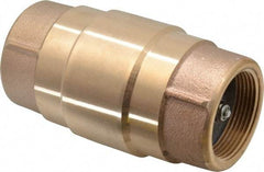 Strataflo - 1-1/2" Brass Check Valve - Inline, FNPT x FNPT, 200 WOG - Apex Tool & Supply