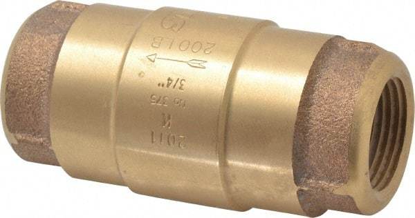Strataflo - 3/4" Brass Check Valve - Inline, FNPT x FNPT, 200 WOG - Apex Tool & Supply