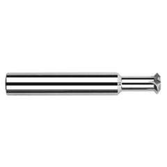 Double Angle Shank Cutters - 0.1875″ (3/16″) Cutter Diameter × 0.0390″ Width × 0.3120″ (5/16″) Neck Length Carbide Double Angle Shank Cutter, 4 Flutes - Exact Industrial Supply